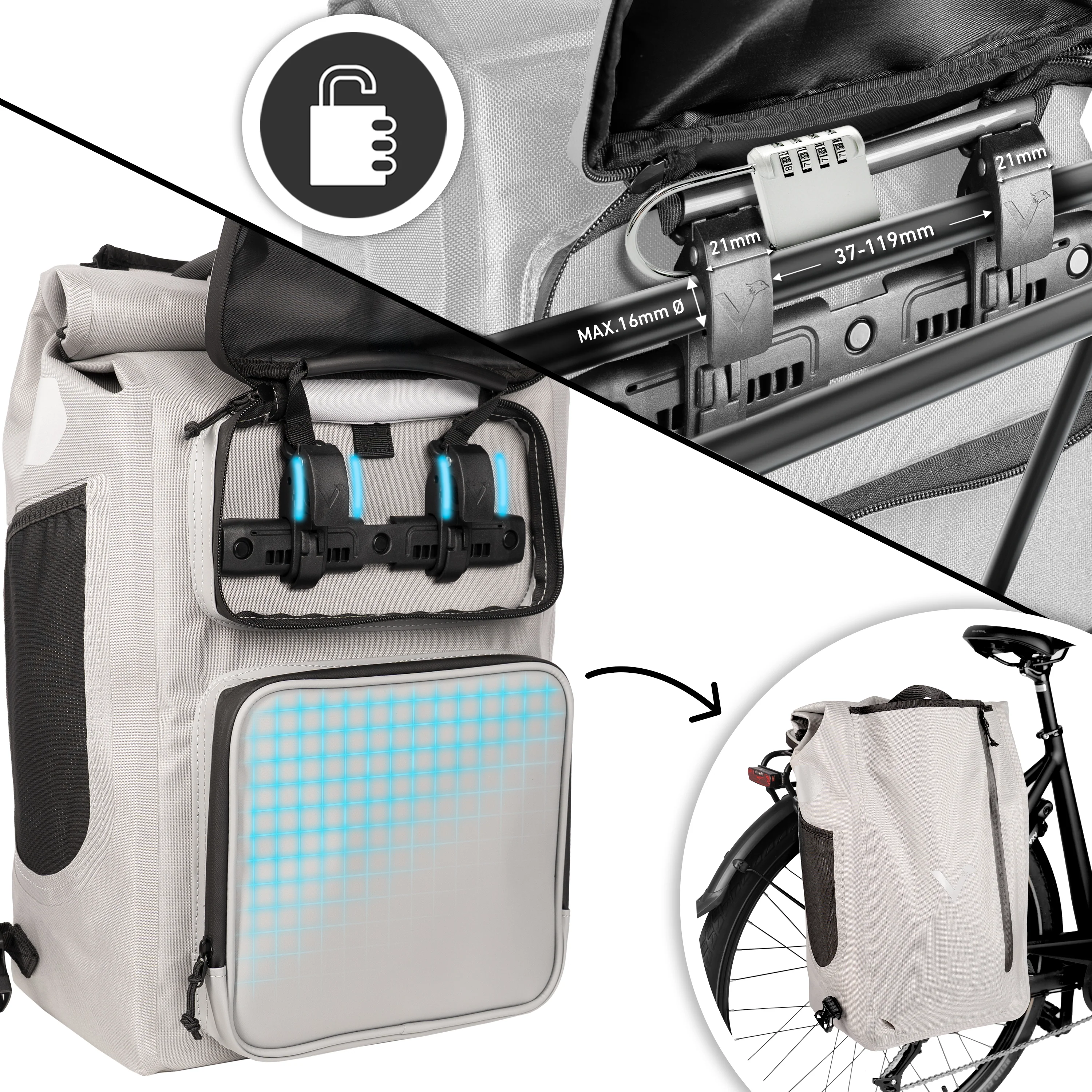 UrbanX 2.0 - Fahrradtasche & Rucksack kombiniert – Bild 4